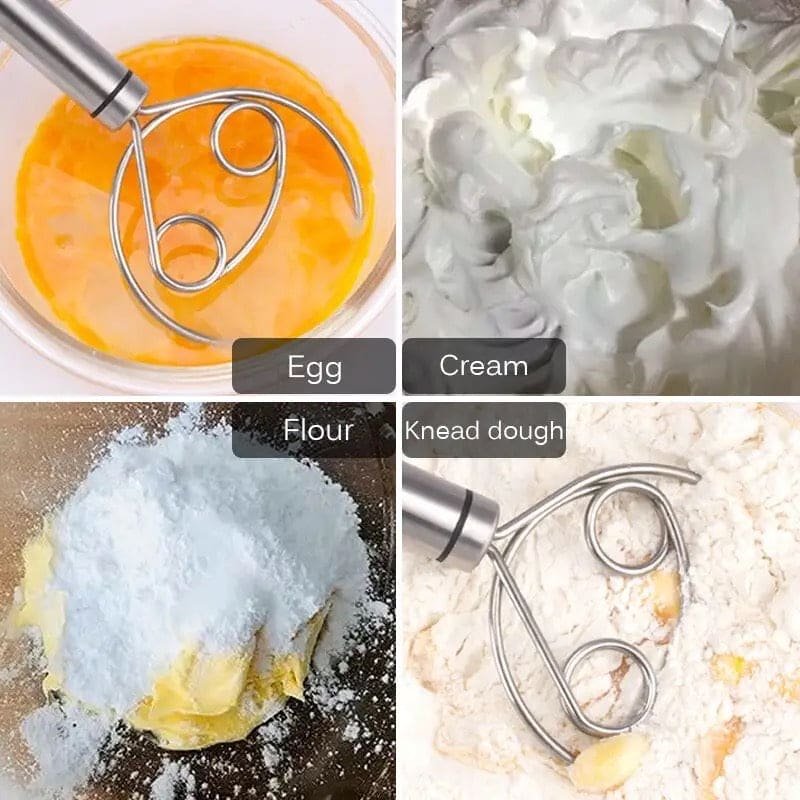 Manual Non Stick Steel Flour Cream Mixer Beater - Image 9