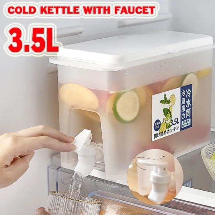 3.5Ltr Cooler Water Bottle Container For Kitchen SPACE-SAVING Cold Kettle with Faucet - Image 4