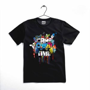 Game Time Printed Kids T Shirt Stylish Casual Comfortable Daily Wear For Boys And Girls