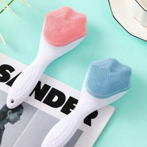 1 pcs Silicone Face Scrubber Exfoliating Brush, Manual Handheld Massager, Facial Cleansing and (Random Color)
