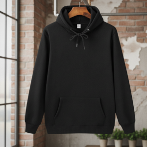Black Polyester Hoodie – Warm & Soft Unisex (M / L / XL)