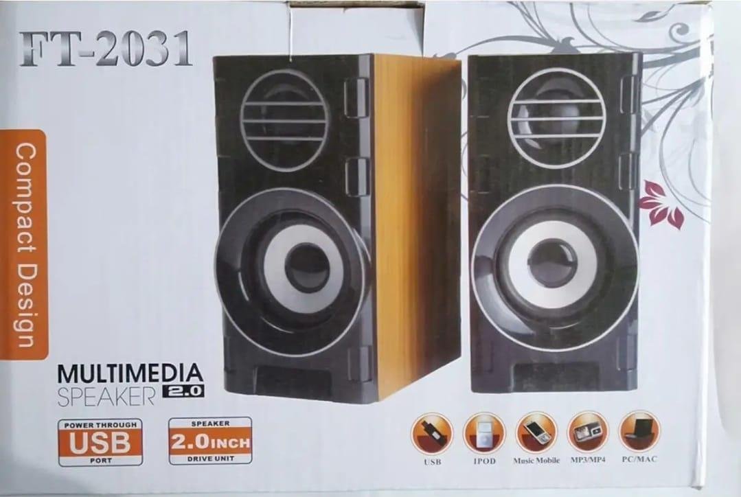 FT-2031 Subwoofer Pairs Speaker Premium Sound USB Powered for Laptop, Mobile & Computer - Set - Image 5