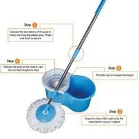 360° Rotating Head Mops with Bucket Mob Deep-cleaning magic mop-microfiber mop - Image 3