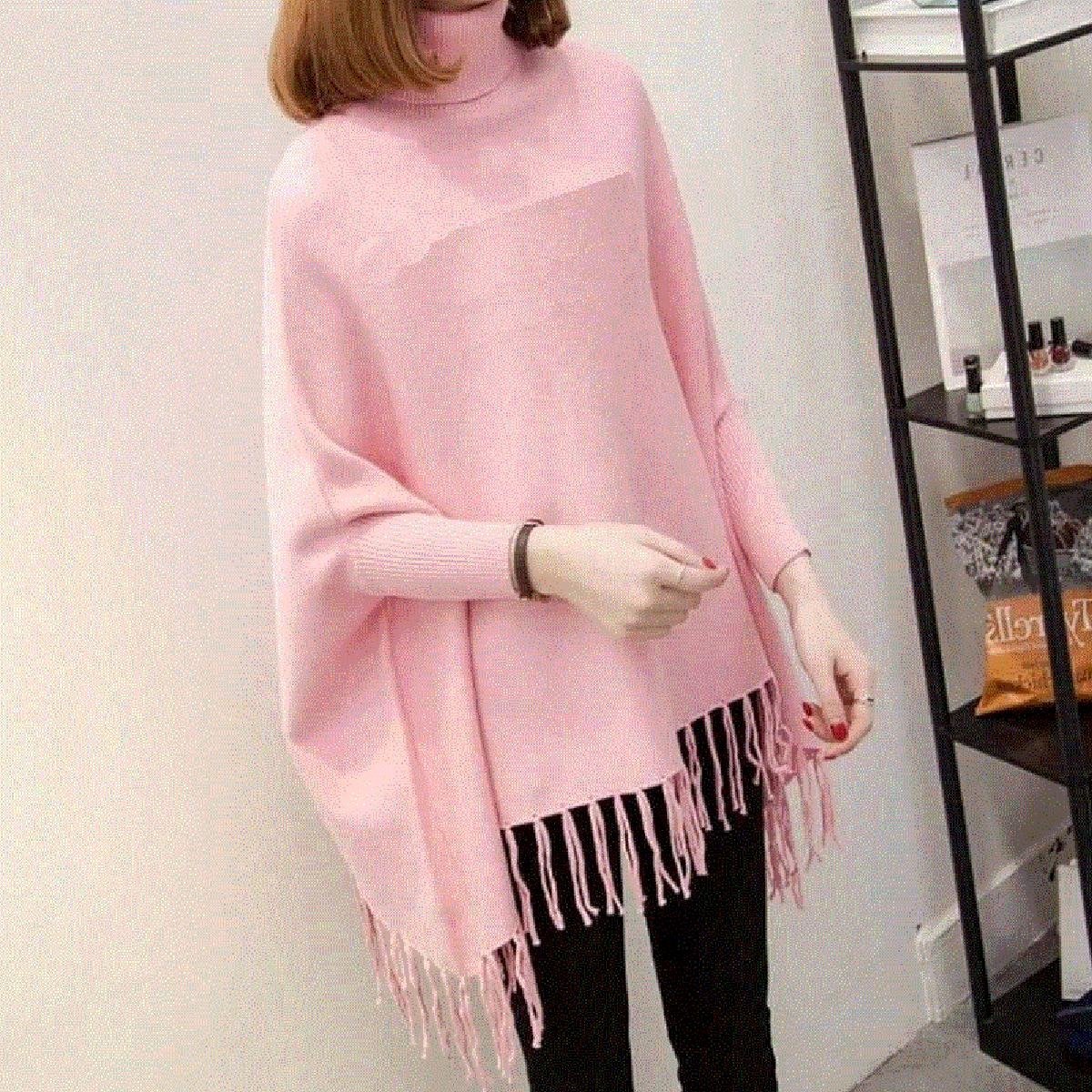 Stylish Pink Fleece Poncho - Free Size, Ready to Wear & Fits All - Image 2