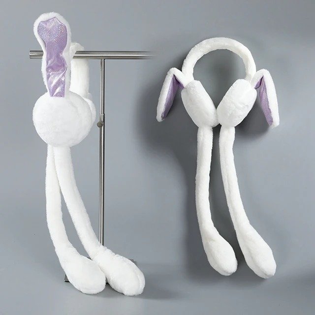 Cute Bunny Ear Winter Cap with Plush Ear Muffs