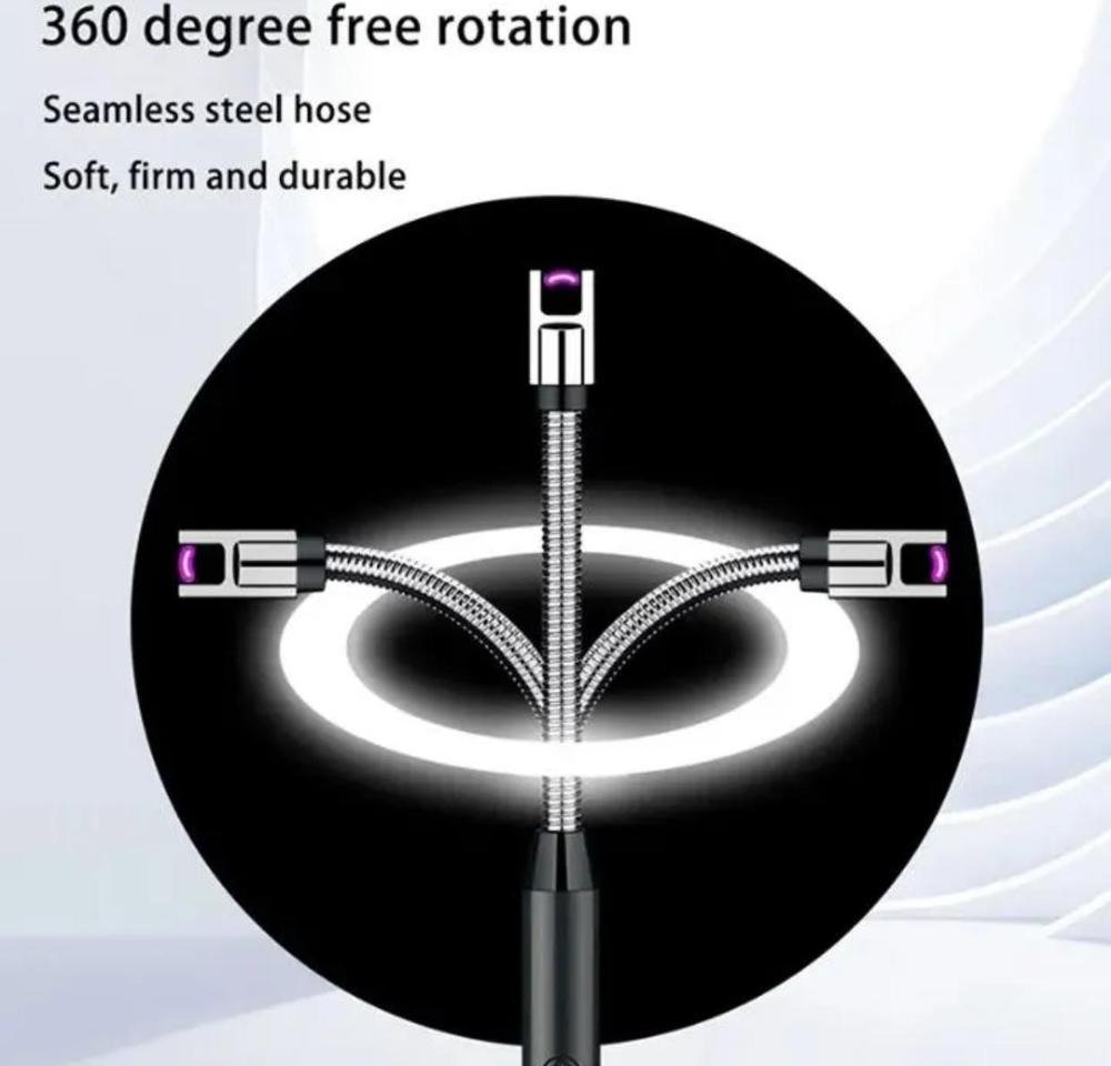 Rechargeable USB Electric Candle Lighter – Windproof Flameless Plasma Arc Lighter with 360° Flexible Long Neck - Image 7