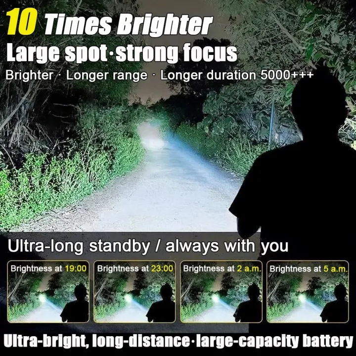 Solar Searchlight flashlight rechargeable heavyduty original flashlight waterproof Search light long range Handheld Flashlight Spotlight Portable Lantern cob light led flashlight heavy duty torch light powerful japan original emergency light torchlight - Image 4