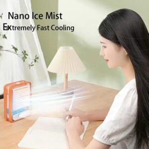 Rechargeable Portable Desktop Air Conditioner USB Mini Air Cooler Fan With Spray Humidifier