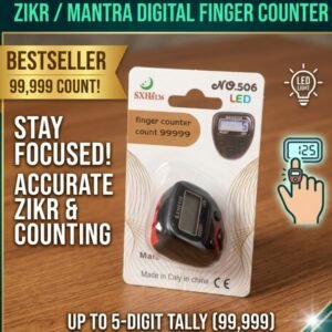 Digital Finger Counter LED Electronic Tasbeeh & Tally Counter 99999 Counts (Random Color)