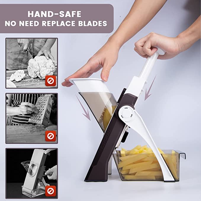 Mandoline Vegetable Cutter Slicer Chopper | Multi-function Cutter Vertical Vegetable Cutter Kitchen Shredder Grater single blade (random color) - Image 2