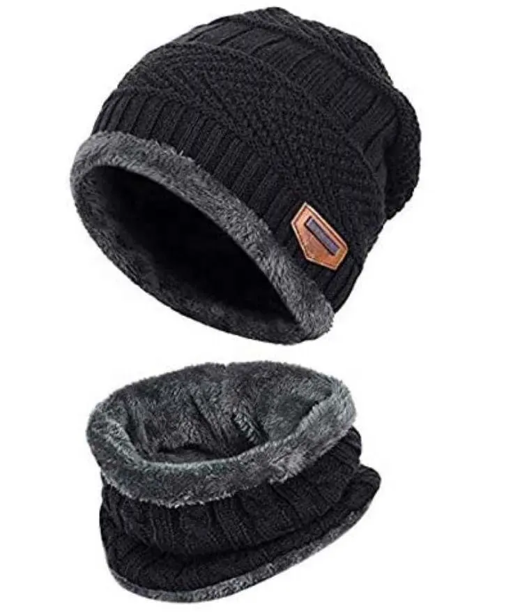 Coral Fleece Winter Scarf & Beanie Hat Set - Image 4