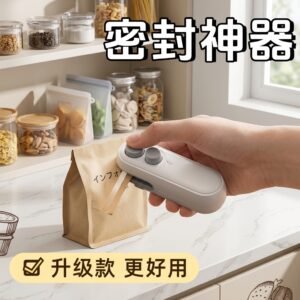 Portable Mini Bag Sealer & Cutter – 2-in-1 Handheld Heat Sealing Machine for Food Bags