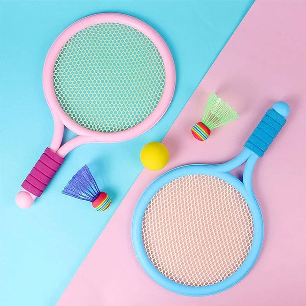 Kids Badminton & Tennis Racket Set – Easy-To-Handle Outdoor Sports Toy With 2 Rackets, 1 Ball, (Random Color)