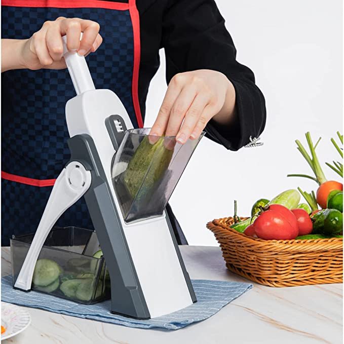 Mandoline Vegetable Cutter Slicer Chopper | Multi-function Cutter Vertical Vegetable Cutter Kitchen Shredder Grater single blade (random color) - Image 3