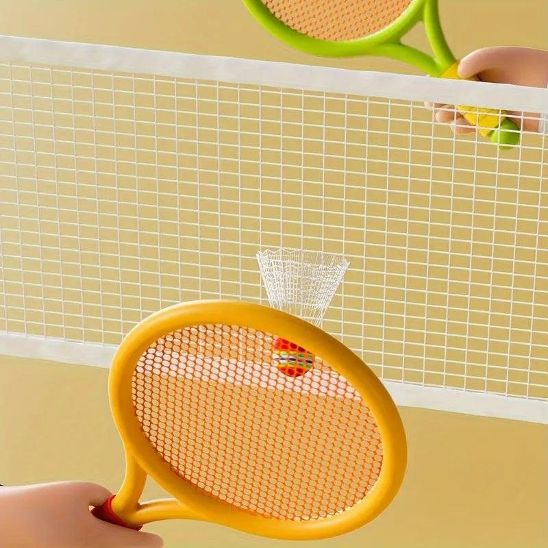 Kids Badminton & Tennis Racket Set – Easy-To-Handle Outdoor Sports Toy With 2 Rackets, 1 Ball, (Random Color) - Image 3