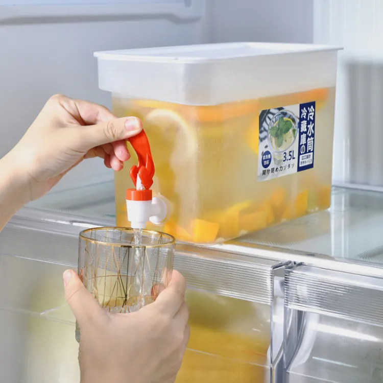 3.5Ltr Cooler Water Bottle Container For Kitchen SPACE-SAVING Cold Kettle with Faucet - Image 2
