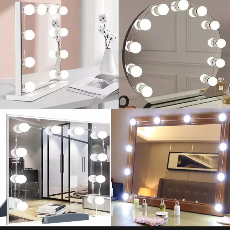 Vanity Mirror Fill 10Pc Light Bulb | Changeable Luminance 3 Colors LED USB String Dimmable Vanity Light - Image 4