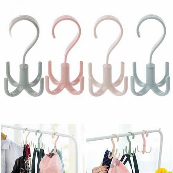 1Pcs Rotatable Hook Wardrobe Bag Rack Organizer Holder for Closet Scarf Belt Shoes Hanging (Random Color) - Image 3