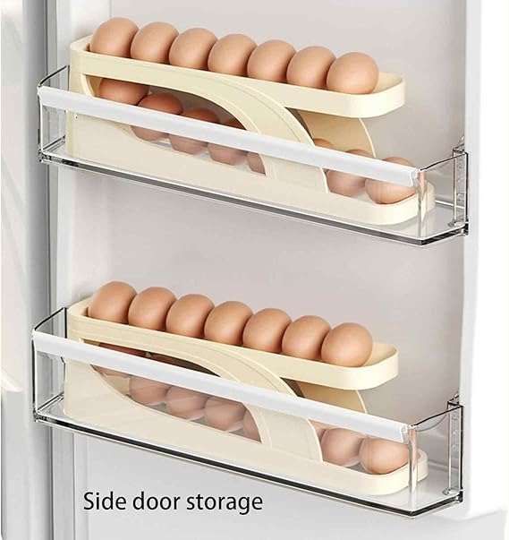 15 Egg Storage Box Rolling Design Space Saving PP Refrigerator Organizer Multi Layer Egg Holder (Random Color) - Image 3