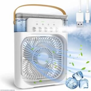 Multi-Function Portable Desktop Air Cooler Fan – High-Velocity Cooling with LED Lighting,