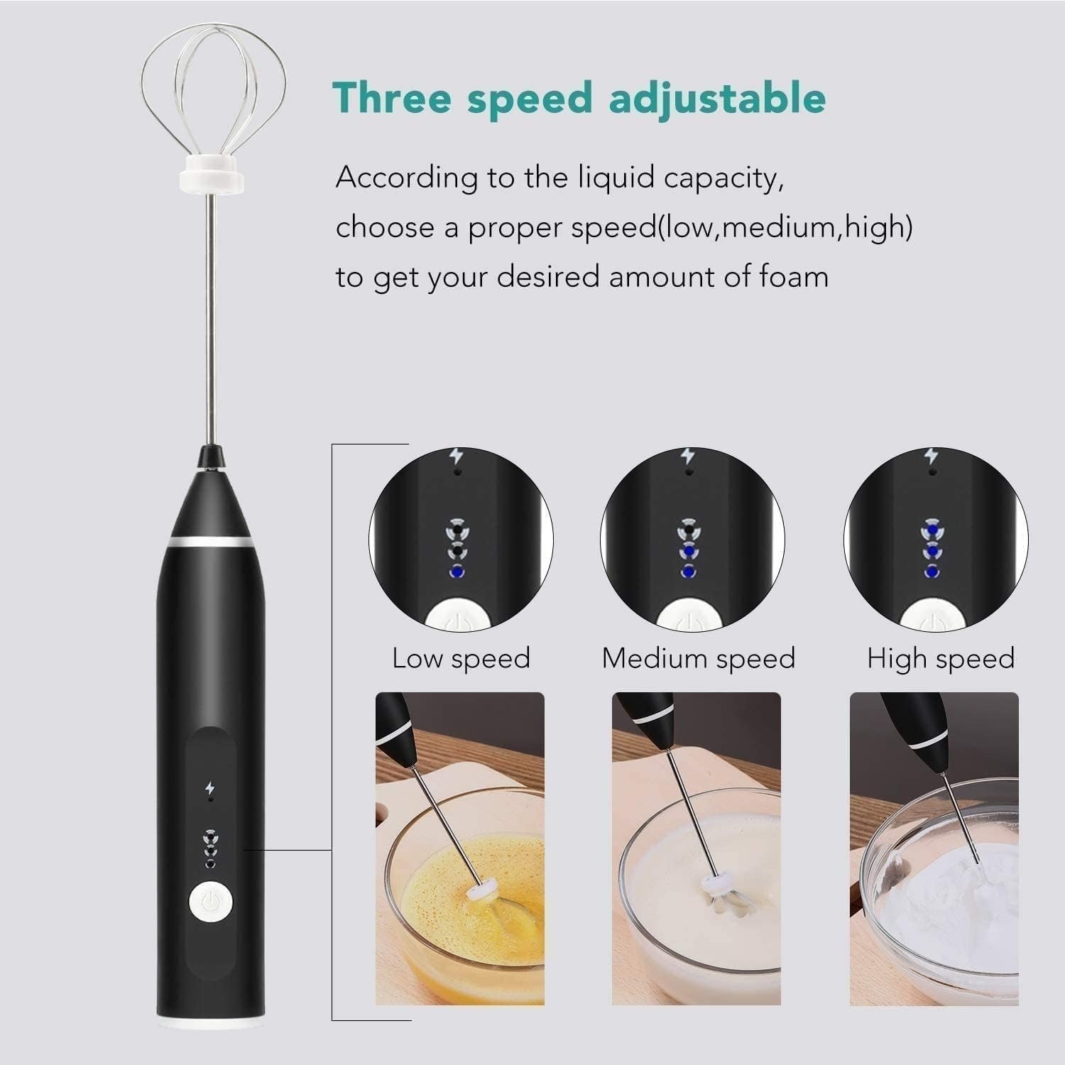 2 in 1 Coffee Beater Rechargeable Smooth Mixing Easy Use Compact Design Comfortable Handling - Image 5