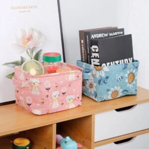 Foldable Desktop Storage Basket (Random Color)