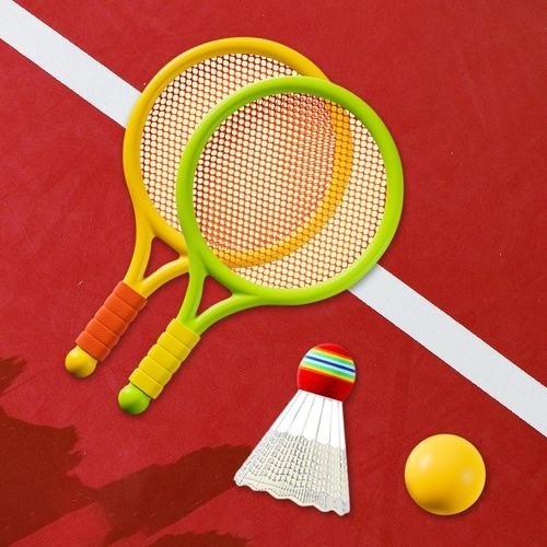 Kids Badminton & Tennis Racket Set – Easy-To-Handle Outdoor Sports Toy With 2 Rackets, 1 Ball, (Random Color) - Image 5