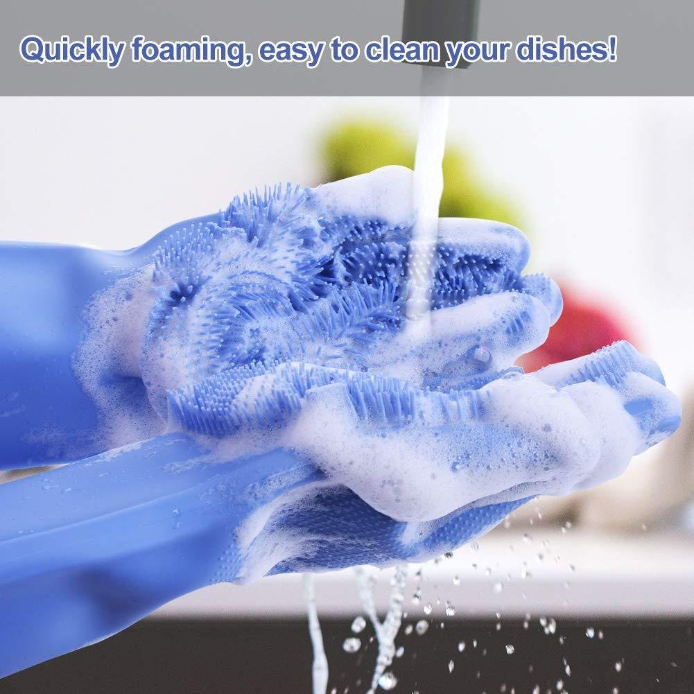 Silicon Washing Gloves High Quality Big Size - Household Accessory Designed For Cleaning And Washing Routine (Random Color) - Image 2