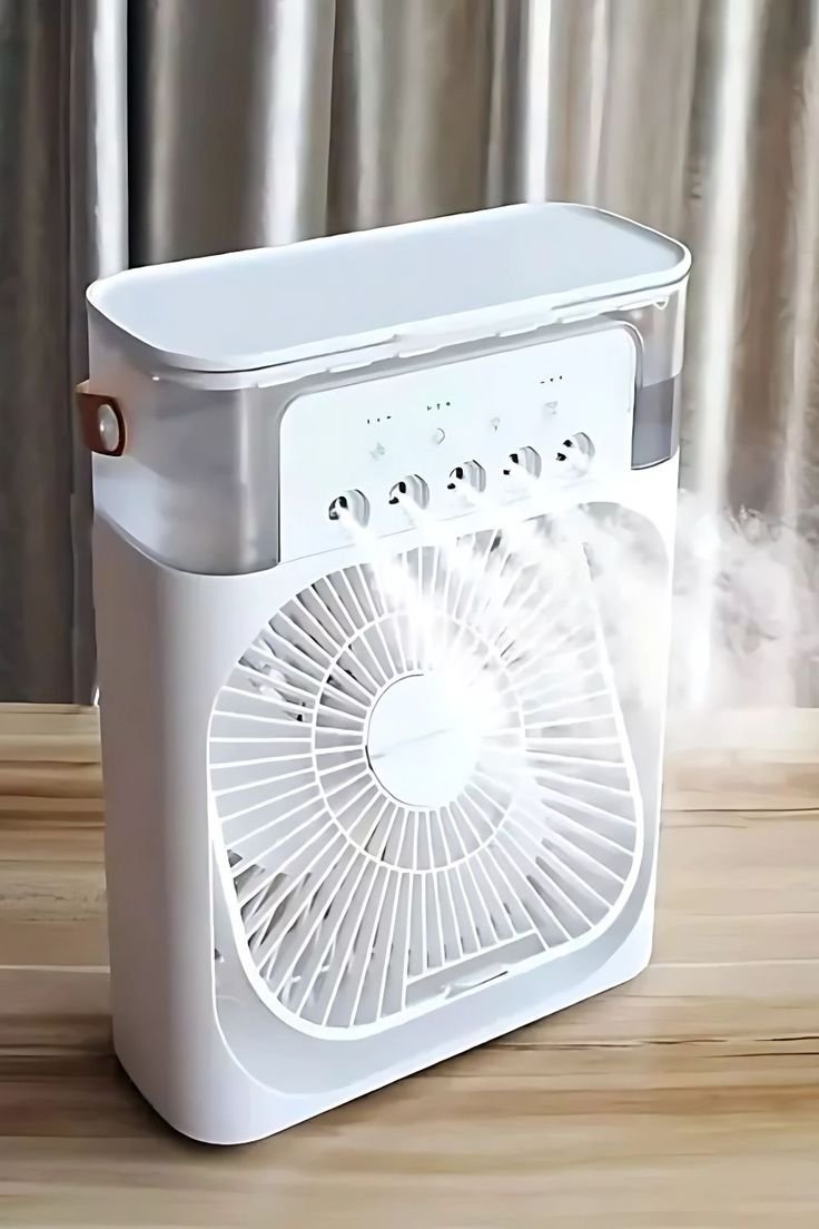 Multi-Function Portable Desktop Air Cooler Fan – High-Velocity Cooling with LED Lighting, - Image 3