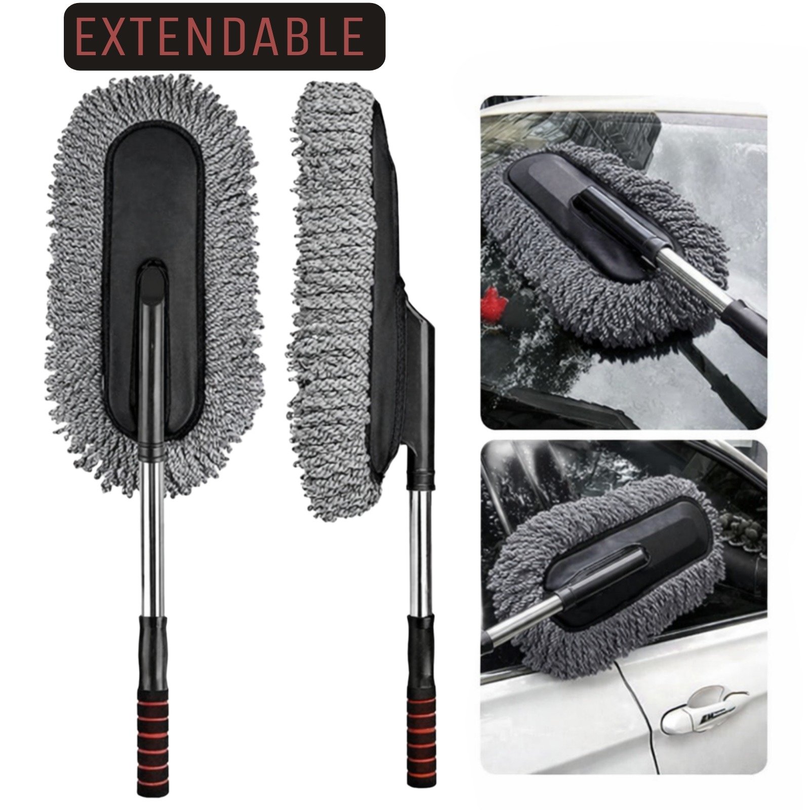 Car Wash Cleaning Brush Duster Dust Wax Mop Microfiber Telescoping Tool For Vehicle Exterior And Interior Cleaning - Image 3
