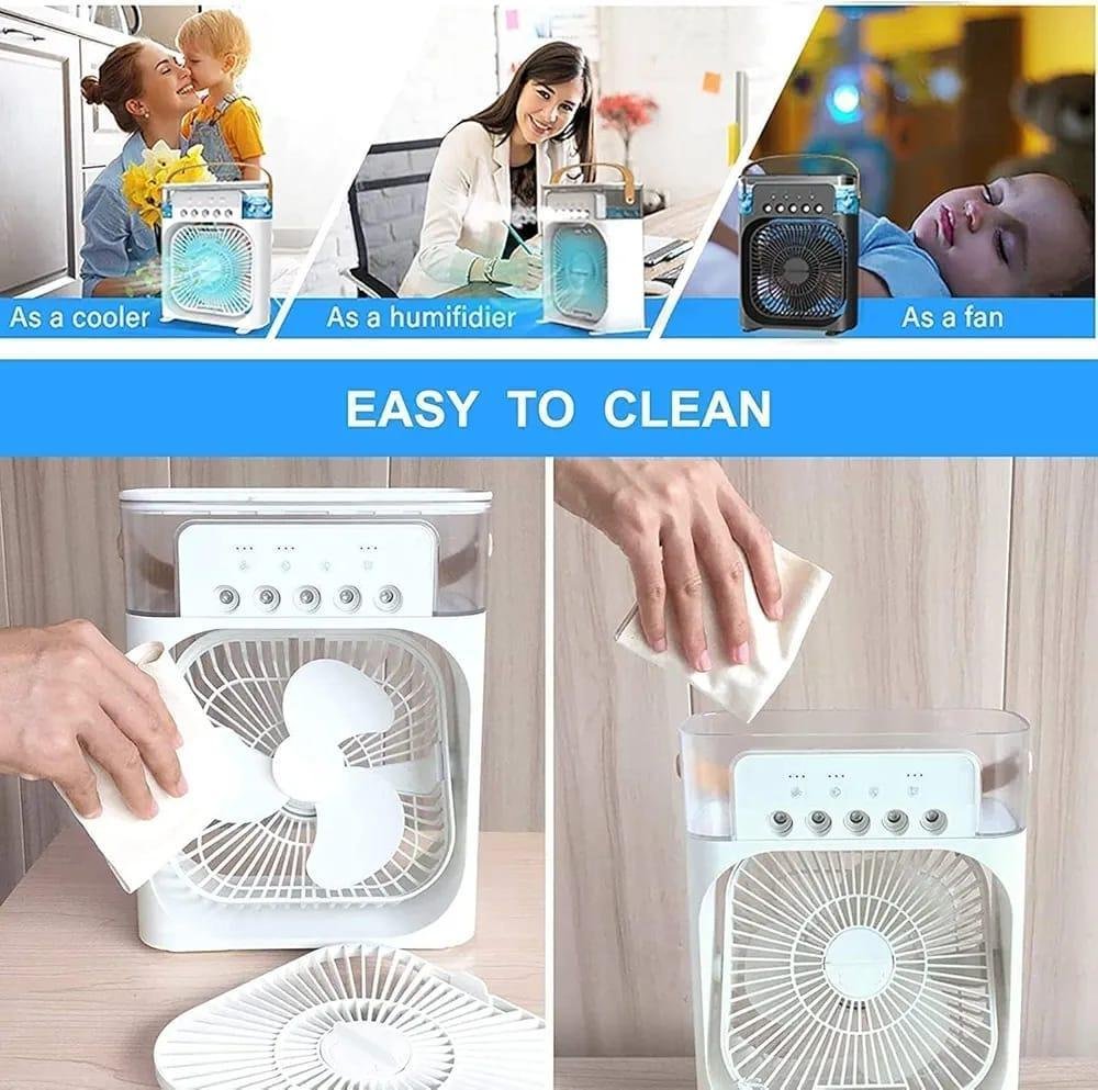 Multi-Function Portable Desktop Air Cooler Fan – High-Velocity Cooling with LED Lighting, - Image 5