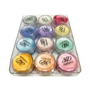 Professional 3D Highlighter 12 Color Palette – Trendy Creamy Shimmer Kit With Pressed Powder
