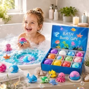 1pcs Bath Bombs for Kids Gift Set, Colorful Bath Bomb with Surprise Gift Inside, Ocean Theme