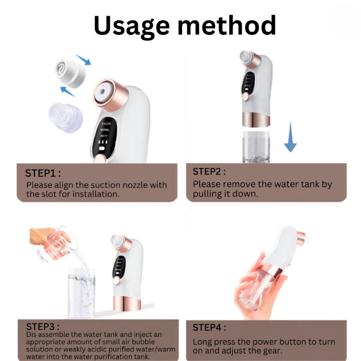 Hydra Facial Blackhead & Whitehead Remover O-Clean Deep Pore Purifying Micro-Bubble Device - Image 3