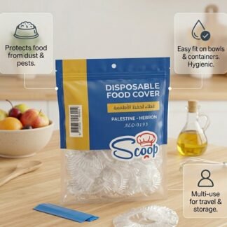 Scoop Disposable 100 Food Cover – Elastic Stretchable Bowl & Plate Covers – Universal Fit Plastic Covers for Kitchen Food Preservation