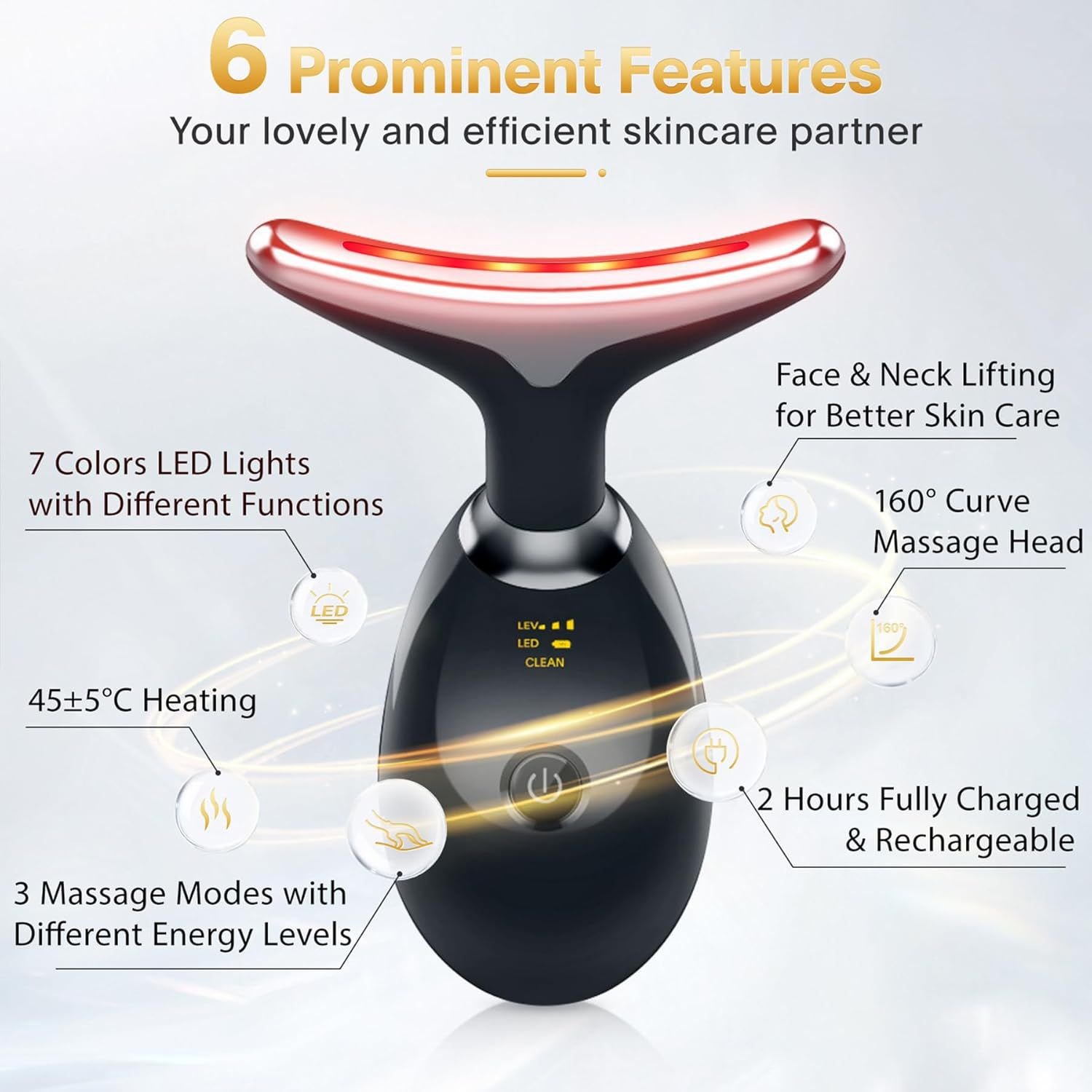 Rechargeable Face Massager Neck Device Anti-Wrinkle Skin Tightening Device - Image 3