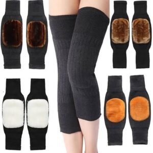 1 Pair Knee Warmer – Winter Warm Thermal Knee Warmers (Random Color)