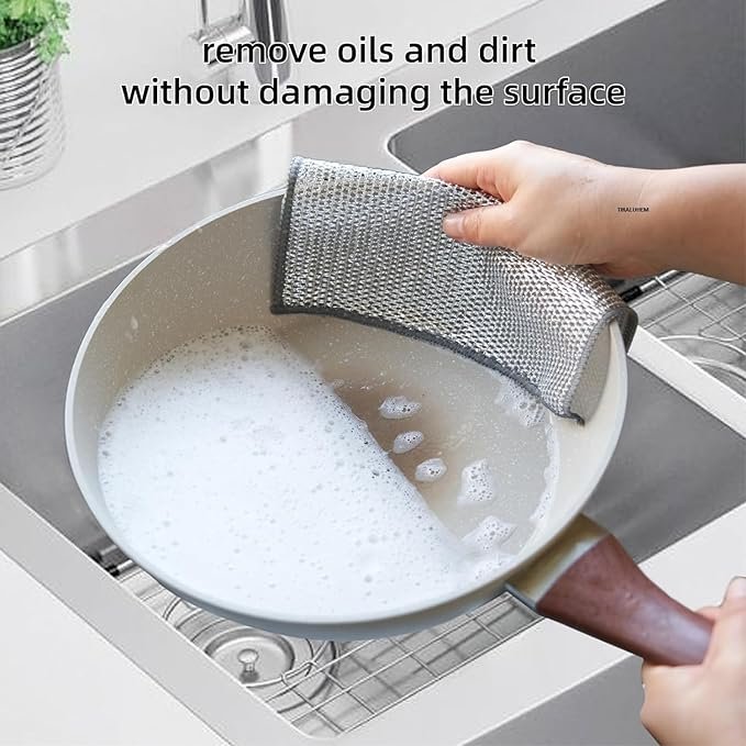 Combo Deal Disposable Food Cover Plastic Wrap 100 Pcs + 2 Pcs Dishwashing Rug - Image 2