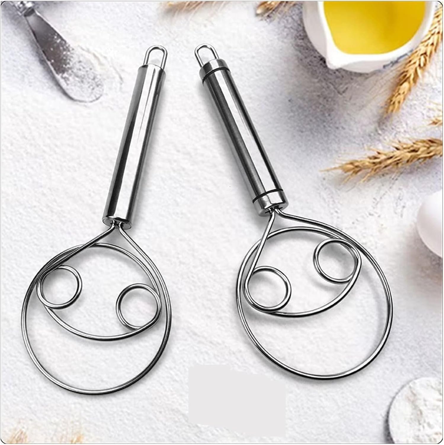 Manual Non Stick Steel Flour Cream Mixer Beater - Image 2
