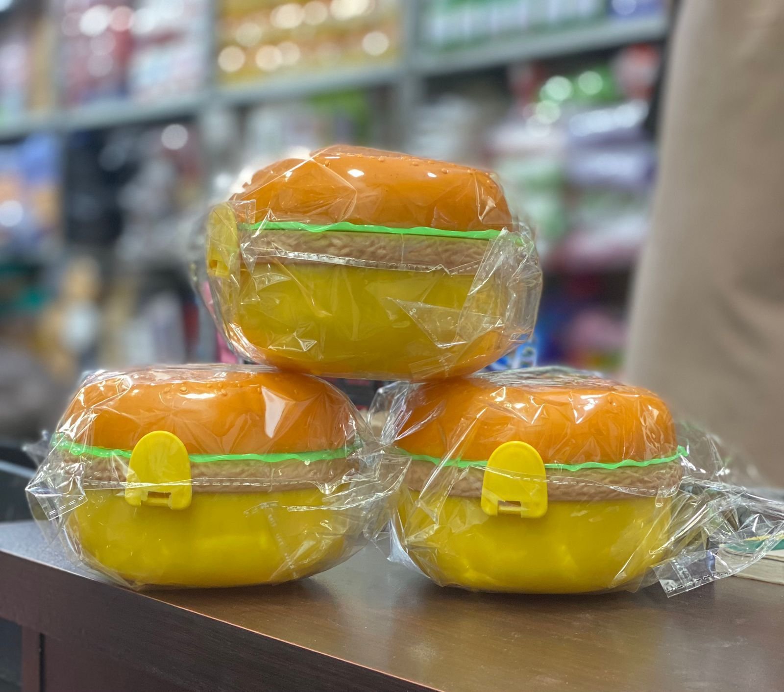Lunch Box For Kids Burger Hamburger Shaped Multi Layer 6x3.5 Inches Multicolor Portable Food - Image 6