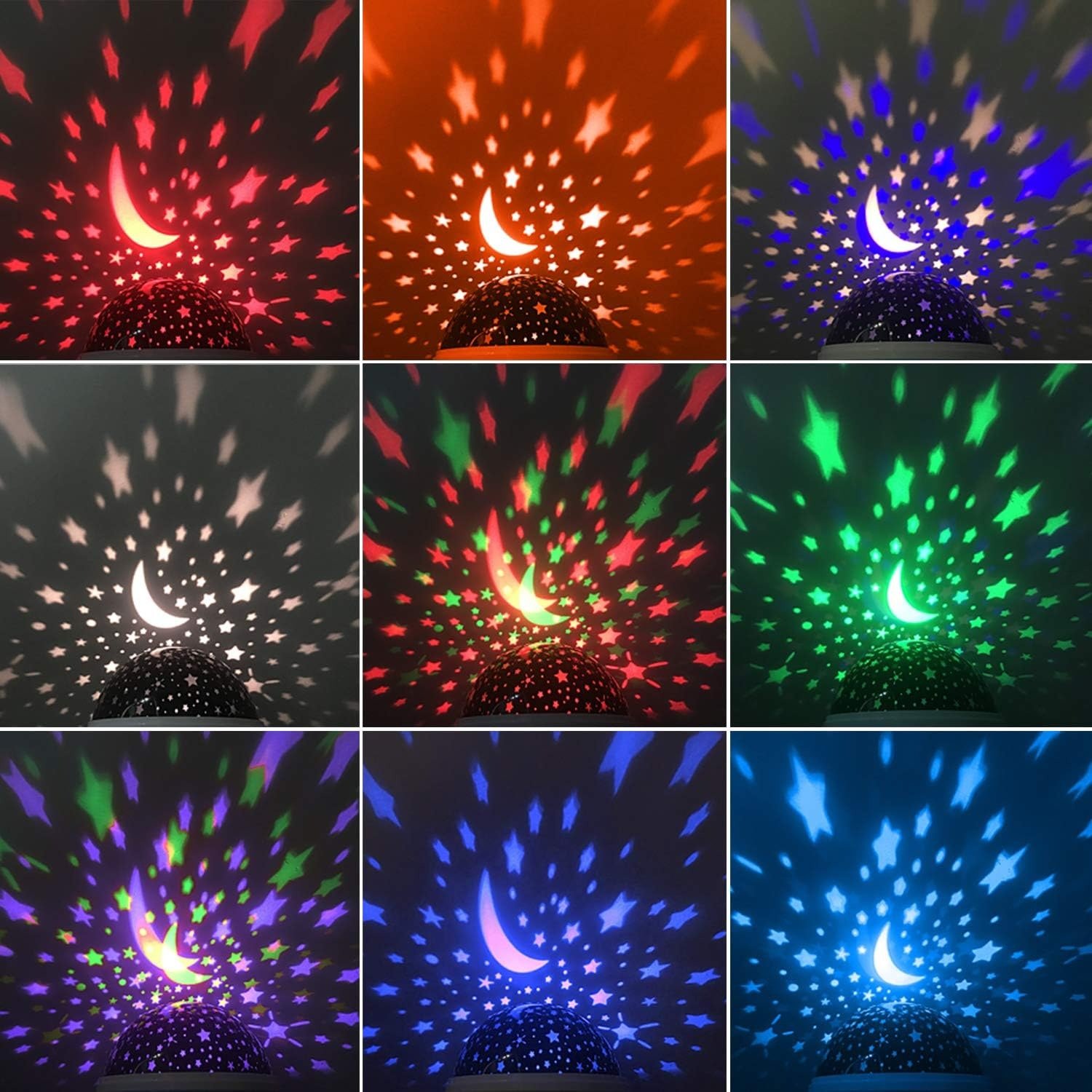 Starry Sky Star Projector Night Light – 360° Rotating Multicolor LED Lamp (Random Color) - Image 5