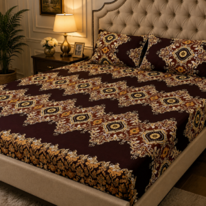 3D Crystal Cotton 3-piece Bedsheet Set - Designed For Bedroom Comfort (AY0010052)