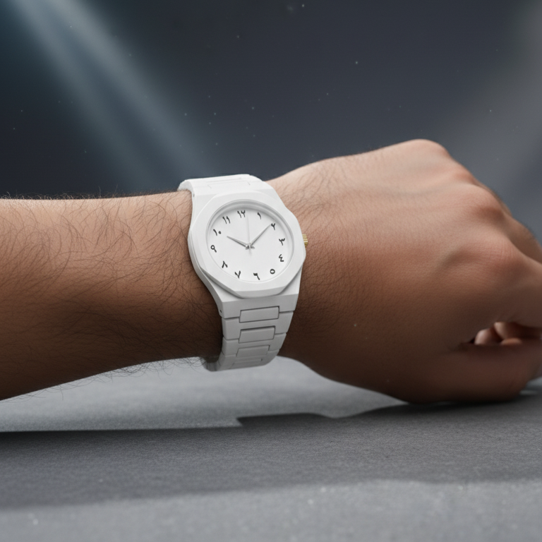 Full White Aura Watch Stylish Design Compact Build Perfect Choice For Daily Use And Fashion Needs (Without Box) - Image 2
