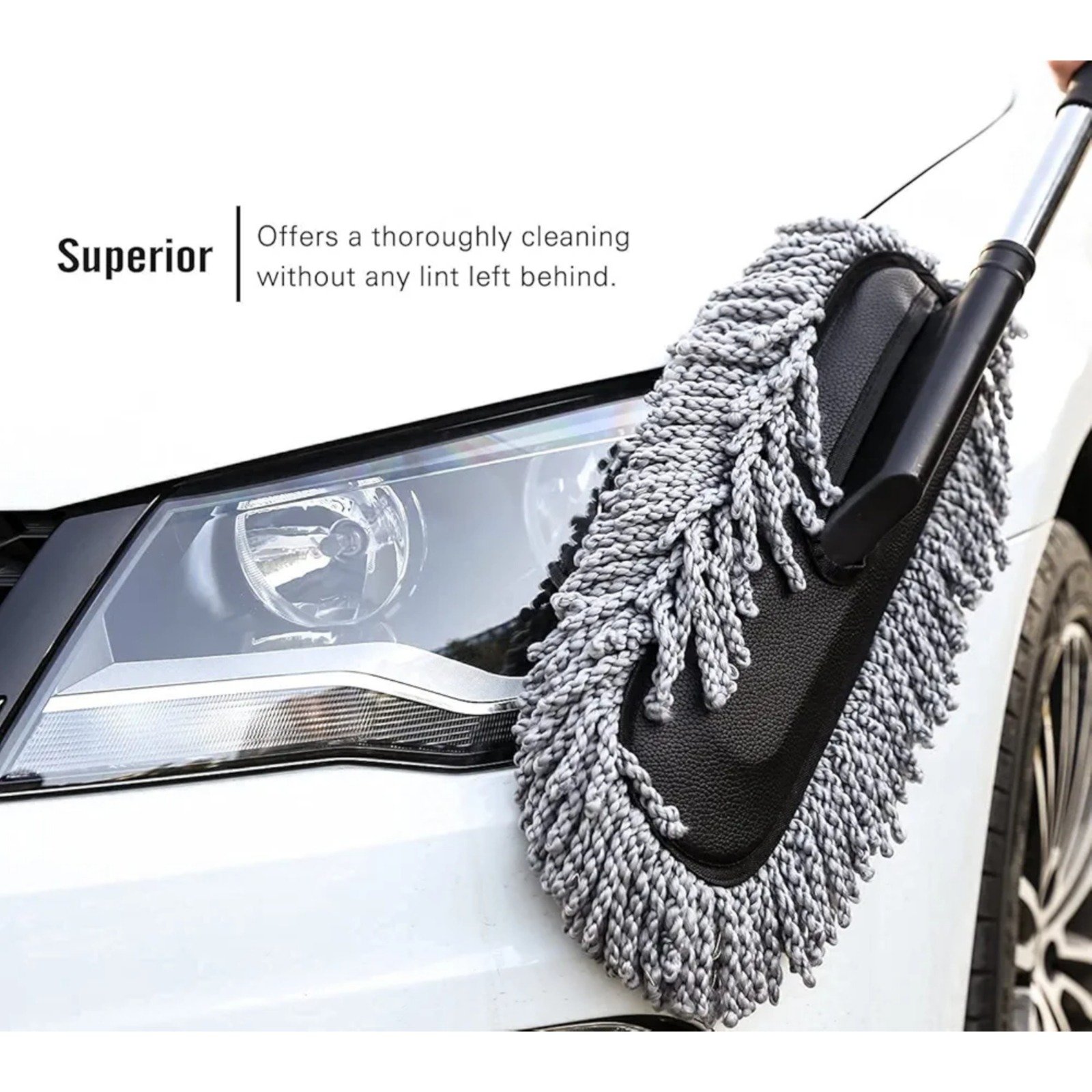 Car Wash Cleaning Brush Duster Dust Wax Mop Microfiber Telescoping Tool For Vehicle Exterior And Interior Cleaning - Image 5
