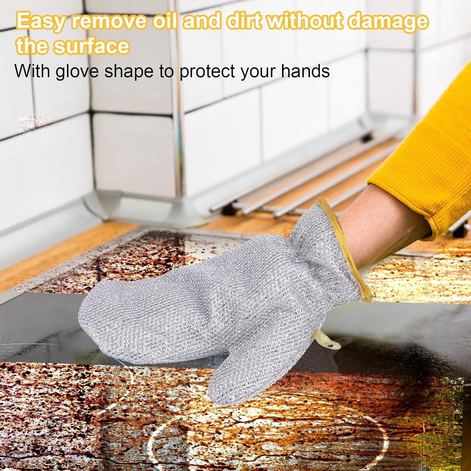 Multipurpose Wire Dishwashing Gloves | Dishwashing Rags for Wet and Dry, Steel Wire Miracle Cleaning Cloth with Glove Shape, Non-Scratch Wire Dish Cloths for Washing Dishes, Kitchen | Anti-heat aluminium gloves - Image 10