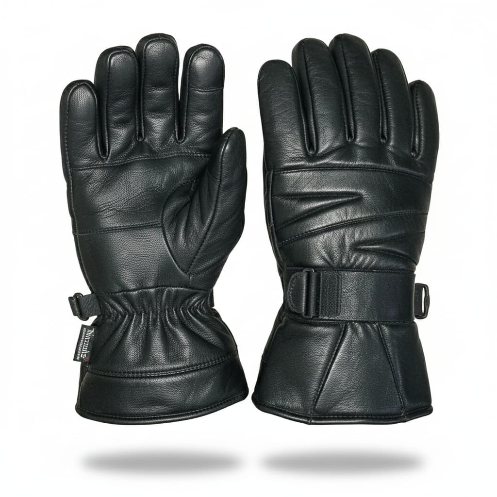 Men's Genuine Sheep Leather Winter Gloves – Black