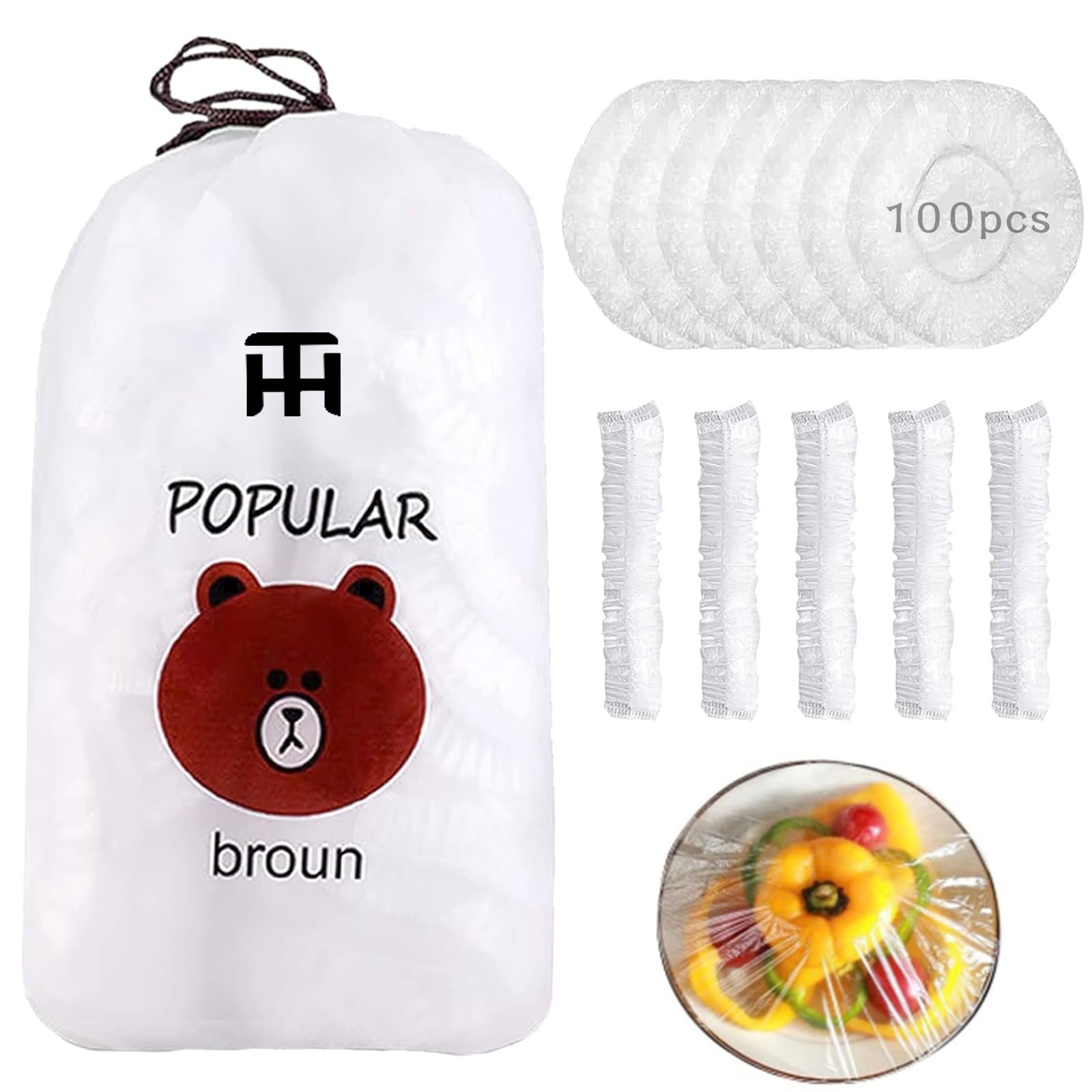Combo Deal Disposable Food Cover Plastic Wrap 100 Pcs + 2 Pcs Dishwashing Rug - Image 11