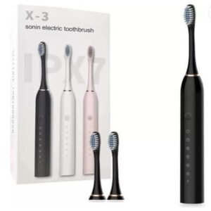 X-3 Sonic Rechargeable Electric Toothbrush With 2 Extra Heads | USB Charging Rechargeable Total Washable Electronic Whitening Teeth Brush for Oral Care
