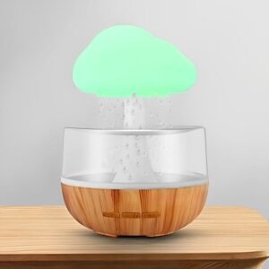 Rechargeable Cloud Rain Aroma Diffuser And LED Humidifier - Elegant Ambient Night Light With