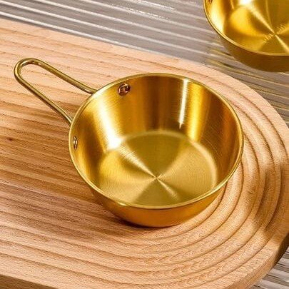 Mini Golden Stainless Steel Sauce Pan Multipurpose Kitchen Cooking Pot - Premium Cookware